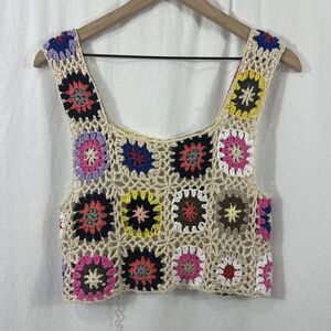 Unbranded Granny Square Crochet Sleeveless Tank Boho Festival Womens M? *READ*